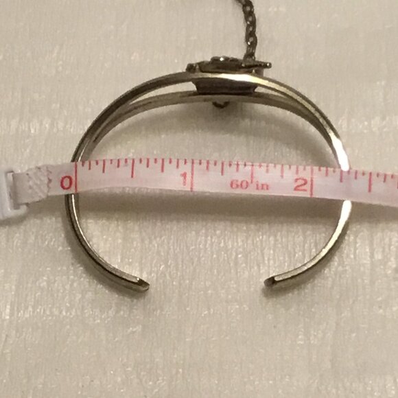 Vintage Turquoise inlay unicorn slave bracelet with chain & size 8 ring - Picture 7 of 7